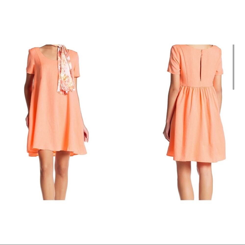 FRNCH short sleeve orange shift dress SZ S-M